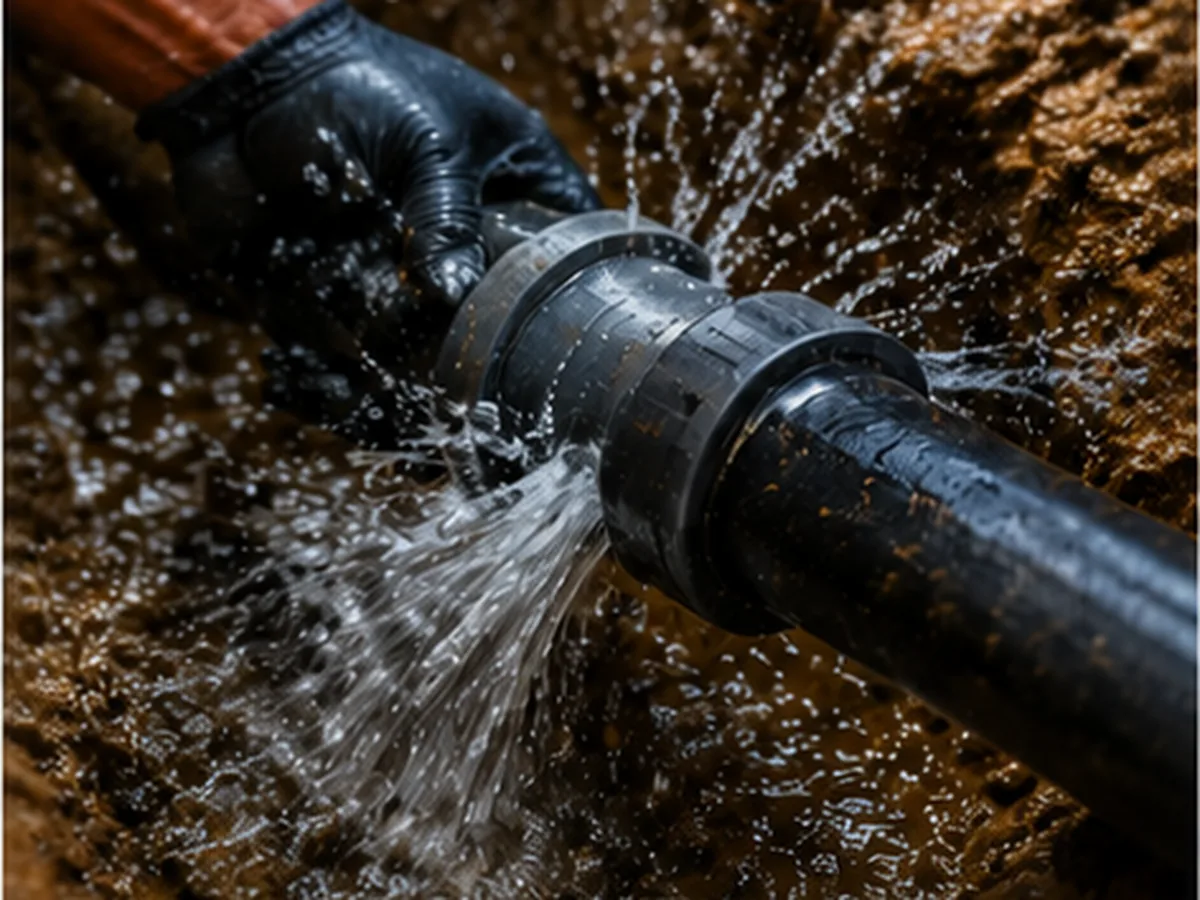 Réparation d'une fuite sur une canalisation